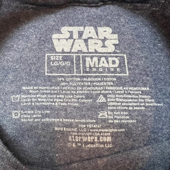 Star Wars Shirt Mens Large Blue Vintage Luke Leia Graphic Tee Short Sleeve - Picture 3 of 8